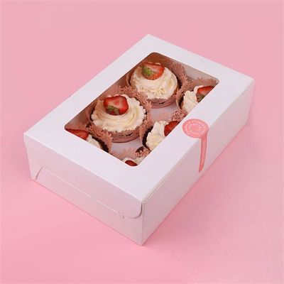 Kotak Kemasan Makanan Kustom CupCake Takeaway yang Dapat Didaur Ulang Spot UV