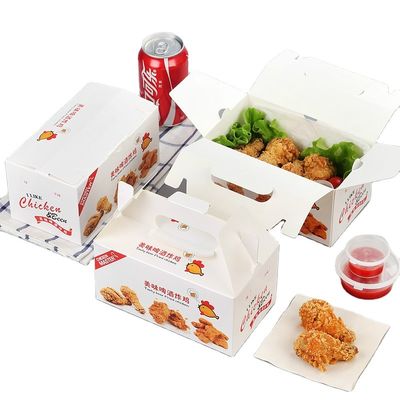 Kotak Kemasan Makanan Kustom 400gsm Sekali Pakai Lipat Ayam Goreng