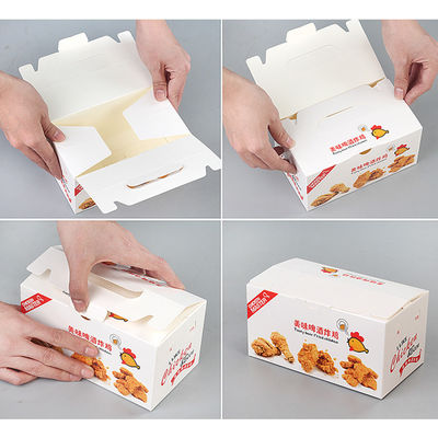 Kotak Kemasan Makanan Kustom 400gsm Sekali Pakai Lipat Ayam Goreng