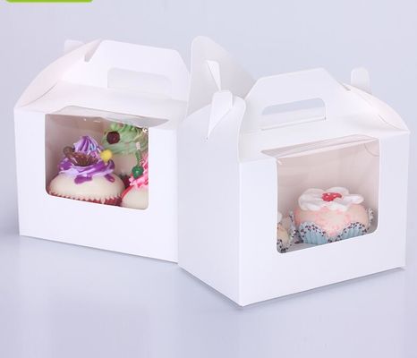 Kotak Kue Mini 400gsm FBB Daur Ulang Dengan Pegangan Warna Kustom
