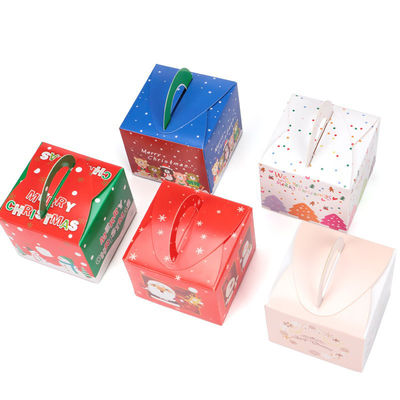 Kotak Kemasan Makanan Kustom Pernis Kue Natal Dengan Jendela