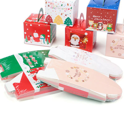 Kotak Kemasan Makanan Kustom Pernis Kue Natal Dengan Jendela