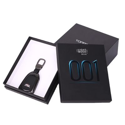 Tutup Dan Alas Kotak Hadiah Pria Mewah Exquisit Rectangle Black Matte Men