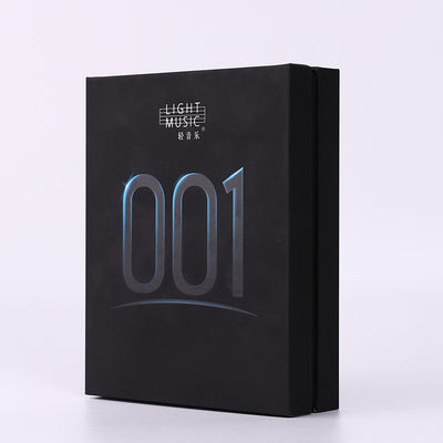 Tutup Dan Alas Kotak Hadiah Pria Mewah Exquisit Rectangle Black Matte Men