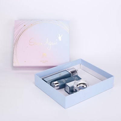 Pink Blue 300gsm Kertas Seni Custom Luxury Apparel Boxes Hot Stamping