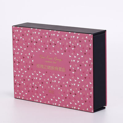 Personalisasi CMYK Pink Gold Foil Gift Packing Boxes Tutup Magnetik
