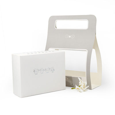 Tutup Dan Basis 150gsm Kraft Paper Gift Packing Boxes Dengan Handle Sleeve