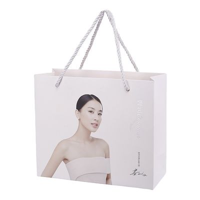 Kemasan Belanja Laminated C1S Kertas Seni Tote Bags Logo Kustom