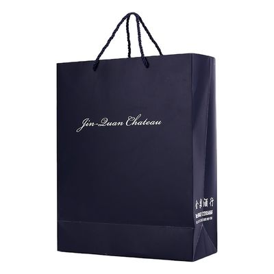 Logo Kustom Sekali Pakai Matt Varnish Printable Paper Bags With Handle