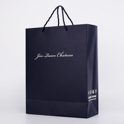 Pakaian Kustom FSC Matte Printable Paper Bags Warna Hitam Putih