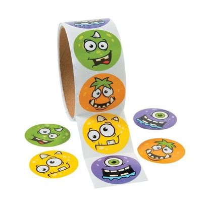 Stiker Label Kustom Glossy Bulat Tahan Air Roll Printing Logo Merek
