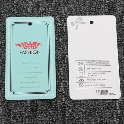 Persegi Panjang Timbul Debossed Logo Daur Ulang Hang Tag 300gsm Karton