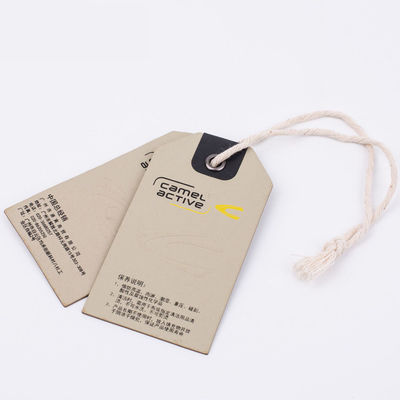 Tas Sepatu Kemeja C1S Coated Paper Embossed Swing Tags Ramah Lingkungan