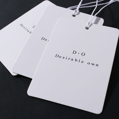 ODM Tag Label Pakaian Deboss Persegi Panjang Dua Lapisan Dengan String