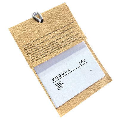 Kertas Warna-warni Pakaian Bergelombang Label Hang Tag Pribadi Dengan Tali