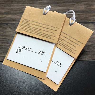 Kertas Warna-warni Pakaian Bergelombang Label Hang Tag Pribadi Dengan Tali