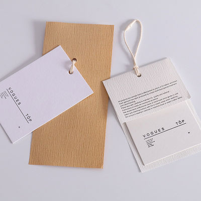 Kertas Warna-warni Pakaian Bergelombang Label Hang Tag Pribadi Dengan Tali