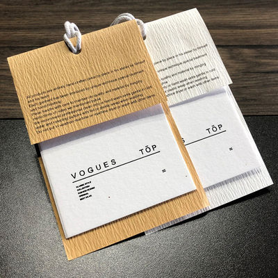 Kertas Warna-warni Pakaian Bergelombang Label Hang Tag Pribadi Dengan Tali