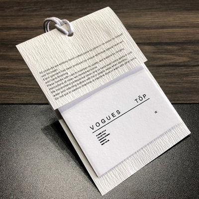 Kertas Warna-warni Pakaian Bergelombang Label Hang Tag Pribadi Dengan Tali