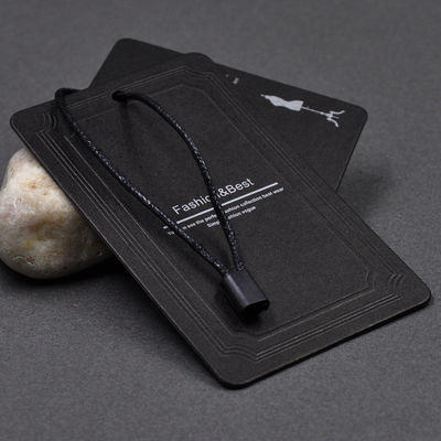 Tas Sepatu 350gsm Coated Paper Custom Hang Tag Black White Print
