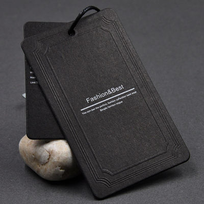 Tas Sepatu 350gsm Coated Paper Custom Hang Tag Black White Print