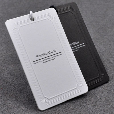 Tas Sepatu 350gsm Coated Paper Custom Hang Tag Black White Print