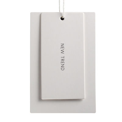 White Duplex Paper Matte Varnishing Garment Swing Tags Logo Pelanggan
