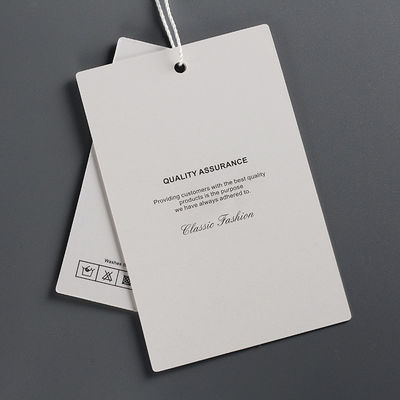 White Duplex Paper Matte Varnishing Garment Swing Tags Logo Pelanggan