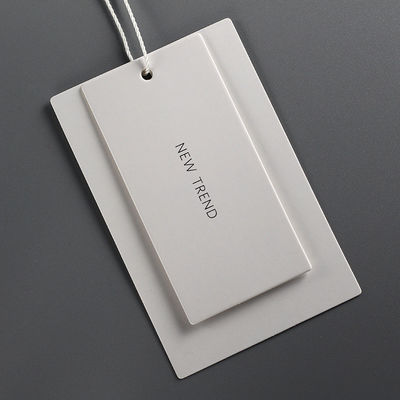 White Duplex Paper Matte Varnishing Garment Swing Tags Logo Pelanggan