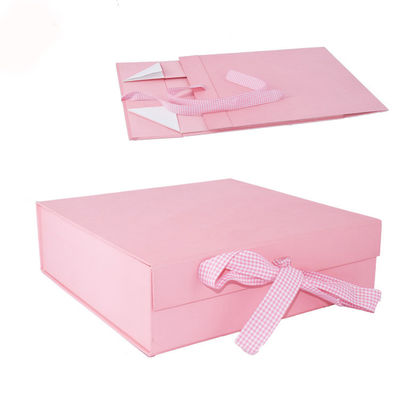 Pink Magnetic C1S C2S Kotak Kemasan Lipat Dengan Penutupan Pita