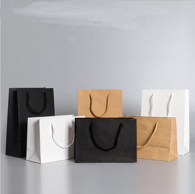Portable Kraft Paper Offset 4C Printable Paper Bags Untuk Toko Dapat Digunakan Kembali